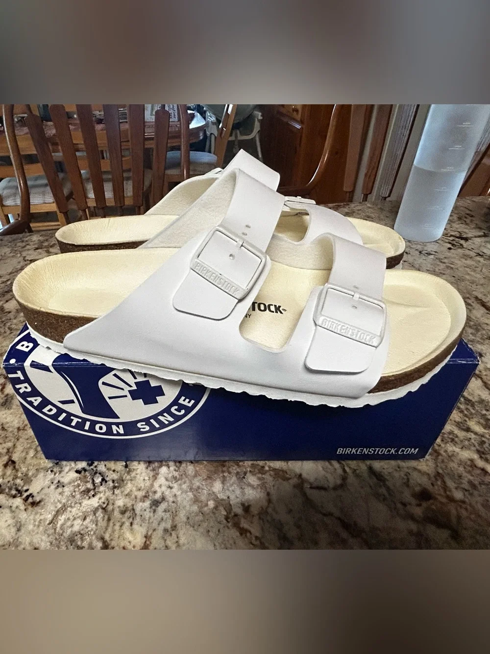 NIB Birkenstock White Arizona BS EVA Double-Strap Sandals Men’s 10